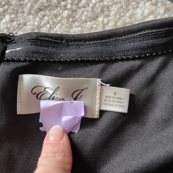 Eliza J. Black 💗 Velvet & Pink Sequin Sleeveless Gown Formal Maxi Dress Sz 6 - Picture 11 of 14